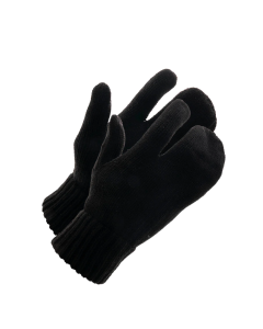 Black 1-Finger Knit Mitt
