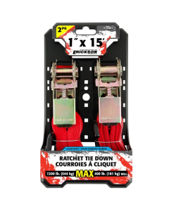 2-Pack 1" x 15' 1200lb Ratchet Tie Down