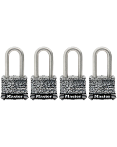 4-Pack 1-9/16” Laminated Steel Padlock