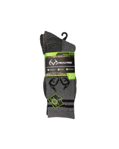 2-Pack Realtree Men's Crew Socks Black/Grey