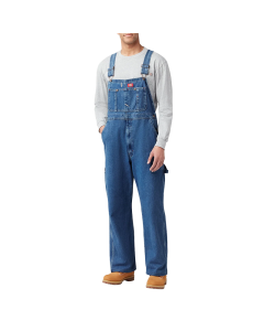Dickies Men's Bib Overalls Stonewashed Indigo Blue