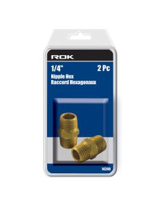 ROK 14240 2pc 1/4" Nipple Hex