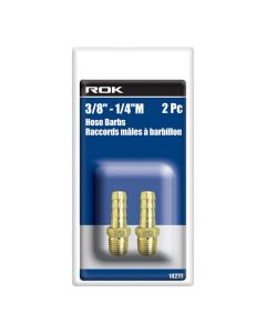 ROK 14270 2pc 3/8" - 1/4" M Hose Barbs