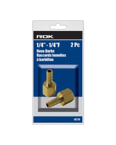 ROK 14276 2pc 1/4" - 1/4"F Hose Barbs