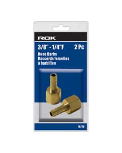 ROK 14278 2pc 3/8" - 1/4"F Hose Barbs