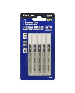 ROK 5pc U-Shank Metal Jigsaw Blades