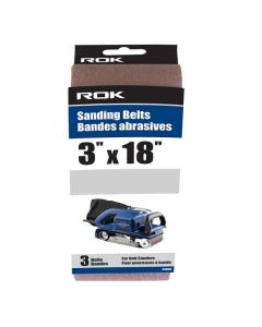 ROK 3-pack 3-inch x 18-inch Sanding Belts