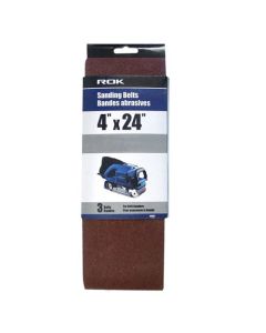 ROK 3-pack 4-inch x 24-inch Sanding Belts