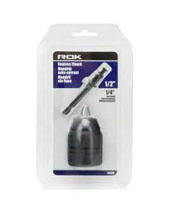 ROK 54289 1/2" Keyless Chuck - 1/4" Hex Shank