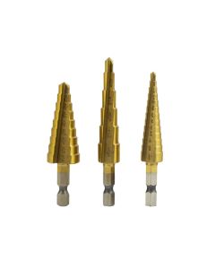 3pc Step Drill Bit Set