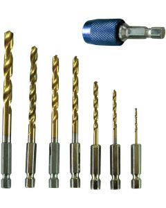 ROK 36325 8pc Titanium Drill Bit Set with Quick Change Chuck