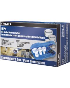 ROK 9pc Bi-Metal Hole Saw Set