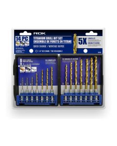 14-piece Titanium Hex Drill Bit Set