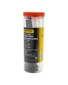 300-Piece 4" and 8" Clear/Black Cable Ties