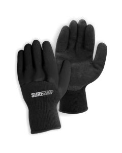 Workhorse Fleece Lined Polyester Gloves with Latex Coated Palm and Knuckles - Large