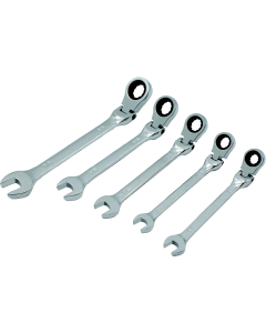 5-piece Flex-Ratcheting Wrench SAE/MM