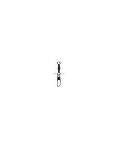 Eagle Claw  Barrel Swivel w/ Safety Snap, Black, Size 12, 12 lb Test, 7 Pk