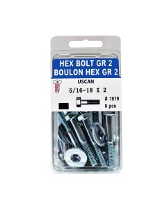 8pk 5/16" x 2" Hex Bolts