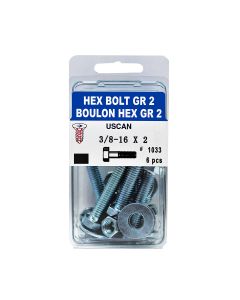 6pk 3/8" x 2" Hex Bolts