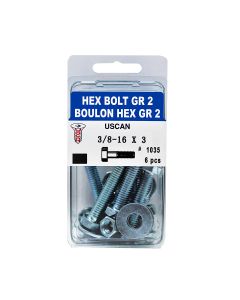 6pk 3/8" x 3" Hex Bolts