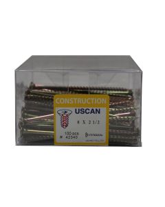100pk #8 2-1/2" Zinc Screws