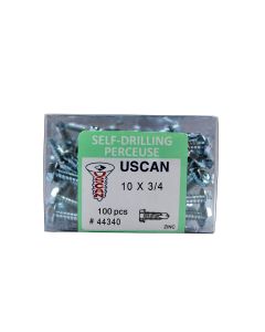 100pk #10 x 3/4" Hex Self Dri. Screws