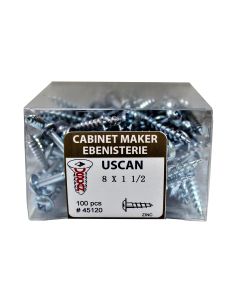 100pk 8 x 1-1/2" Cabinet Screws