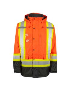 Terra 116504OR Hi-Viz Orange Insulated Parka with Reflective Tape