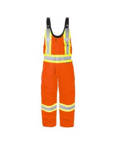 Terra Orange Hi-Vis Lined Canvas Insulated Bib Overalls