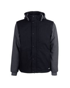 Terra Black/Grey 2-In-1 Canvas Vest With Removable Hood and Sleeves