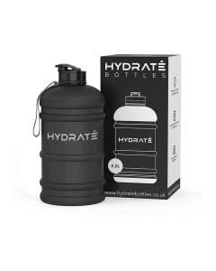HYDRATE 2.2L Gym Water Bottle Matte Black