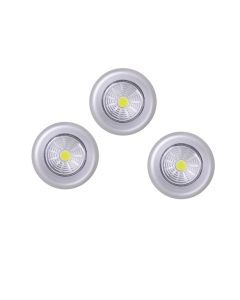 3pk Powerdel COB LED Tap Light