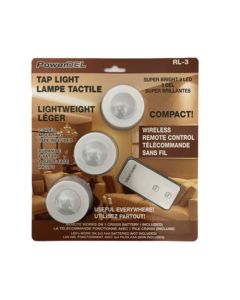 3pk Tap Light w/ Remote