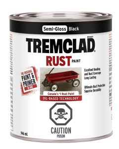 Tremclad 946ml Rust Preventative Paint Semi-Glo Black 