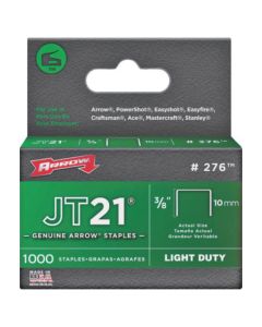 Arrow JT21 276 1000-pack Flat Crown Staples 7/16-inch x 3/8-inch