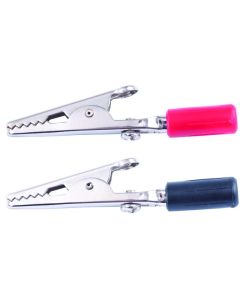 GB 14-077 Alligator Clip, 7/16 in Jaw Opening, 22 to 14 AWG, Black/Red
