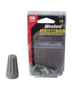 Gardner Bender 19-001 14-pack 22-16 AWG Twist-On Wire Connectors Grey