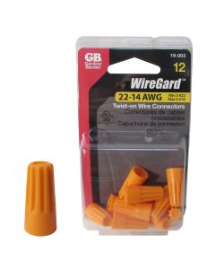 Gardner Bender 19-003 12-pack 22-14 AWG Twist-On Wire Connectors Orange