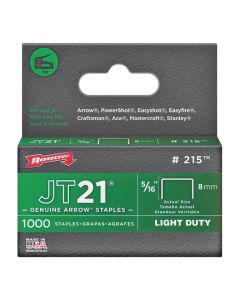ARROW JT21 215 1000-pack Flat Crown Staples 7/16-inch x 5/16-inch