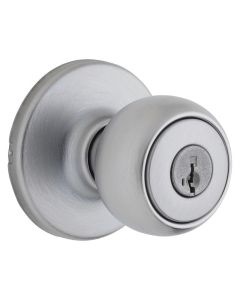 Satin Chrome 1-15/16" Knob Lock Set