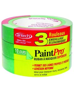 Cantech 3pk-24mm x50M Green Masking Tape