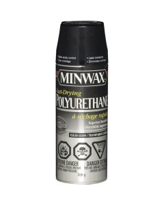 Minwax 33050 Fast Dry Polyurethane, Clear, Gloss, 326 g Aerosol Can