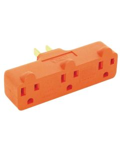 Eaton Cooper Wiring 4402RN-BOX Grounded Outlet Adapter, 15 A, 2-Pole, 3-Outlet