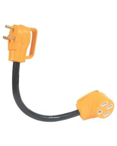Camco 55183 Power Grip 125-volt RV Bilingual Dogbone Electrical Adapter 30M/50F Amps