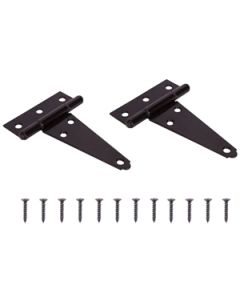 2pk 4" 8-Hole T-Hinge-Black