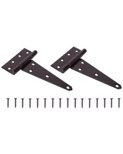 2pk 6" 8-Hole T-Hinge-Black