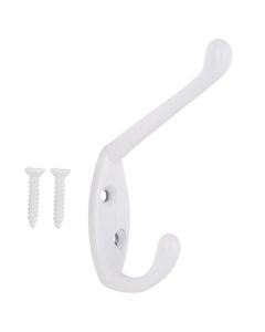 2-Hook White Coat and Hat Hook