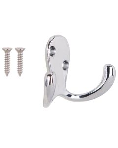 Chrome Double Prong Robe Hook