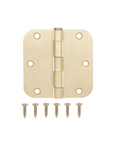 2-pack 3-1/2" x 3-1/2" Satin Brass Door Leaf Hinge