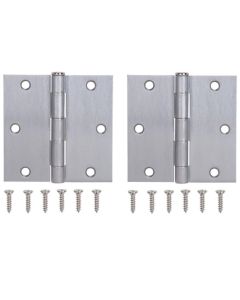 2-pack 3-1/2" x 3-1/2" Satin Chrome Door Leaf Hinge